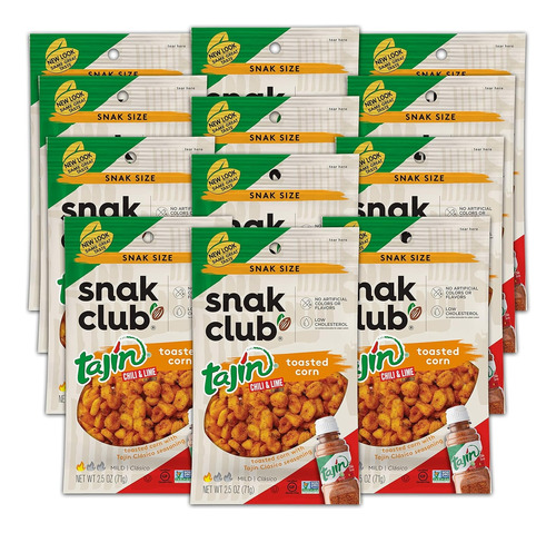 12 Pack Snak Club Toasted Corn With Tajín Seasoning 71g C/u 