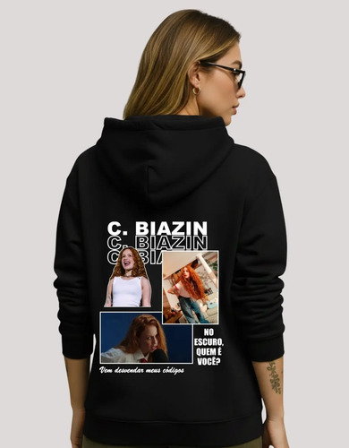 Moletom Biazin Artista Eletronica Carol Cantora Album Escuro | MercadoLivre