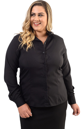 Camisete M Longa Gg Xgg G2 E G3 Social Feminina Plus Size