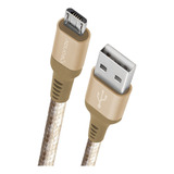 Cabo Micro Usb Nylon Reforçado 1,5m Geonav Golden Cor Dourado