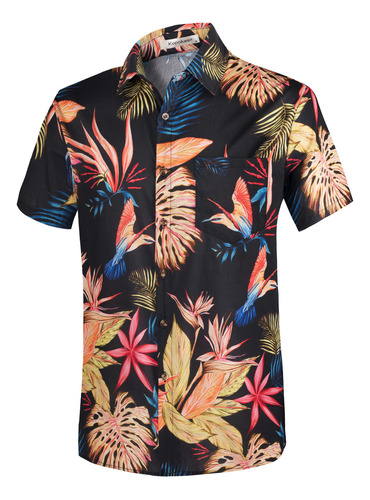 Camisa Hawaiana Algodón Para Hombre,camisa Manga Corta