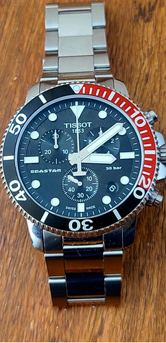 Reloj Tissot Seastar Cronometro 45mm Bicel Rojo-negro