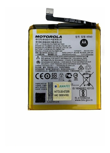 Bateria Motorola Kr40 Moto One Action Xt2013 Original 