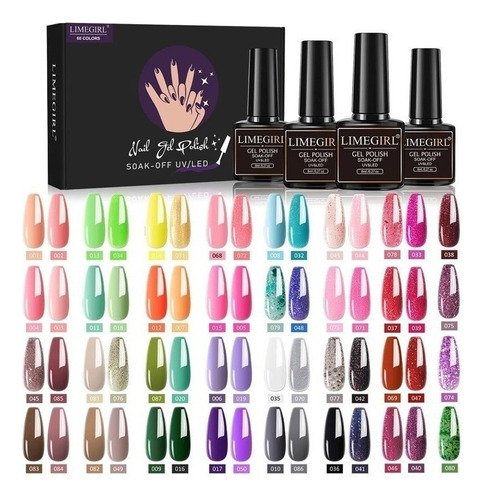 Juego De 60 Esmaltes En Gel De Colores G - mL a $52