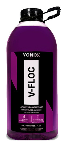 Shampoo Automotivo Ph Neutro Concentrado V-floc Vonixx 3l