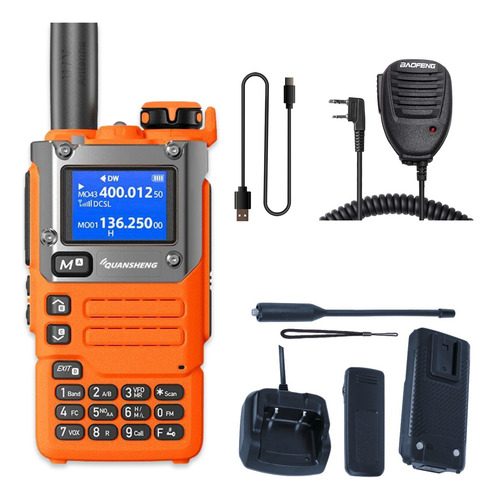 Radio Comunicación Uhf/vhf Amfm 5w Sólido Metálico Ptt Usb C