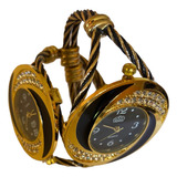 Relógio Feminino Pulseira Bracelete Dourado Top Luxo