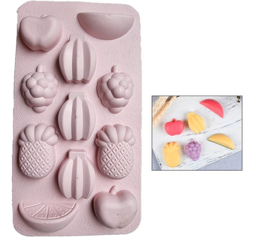 Molde Silicona Frutas Para Chocolates Gomas Hielos