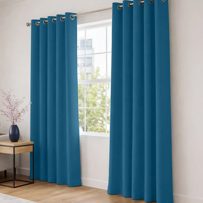 Cortinas Blackout Melocotton - Color Turquesa - 275cm De Ancho X 215cm De Alto En 2 Páneles - Aislamiento Térmico , Reduce El Ruido Exterior , Cortinas Opacas Con Ojales , Lavable En Casa | Envío gratis