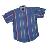 Camisa Chaps Ralph Lauren Mediana M Lineas Azul Vintage