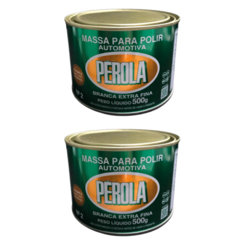 Kit 2un Massa/cera Polir Automotiva Extra Fina Pérola 500g