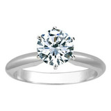 Anillo Compromiso Diamante Solitario Oro Blanco 14k 3/4 Ct.