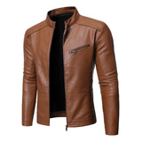 Chaqueta Cuero Pu Hombre Chaqueta Ciclismo Informal Delgada