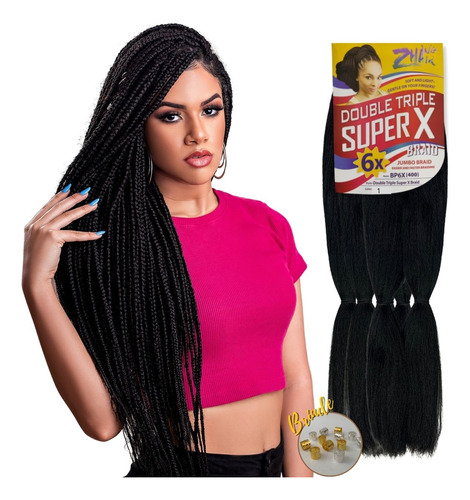 Jumbo Super X Zhang Hair Cabelo Para Tranças Box Braids 400g