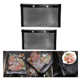 2pc Bbq Grill Mesh Bag Bake Grilling Grid Mat Barbecue