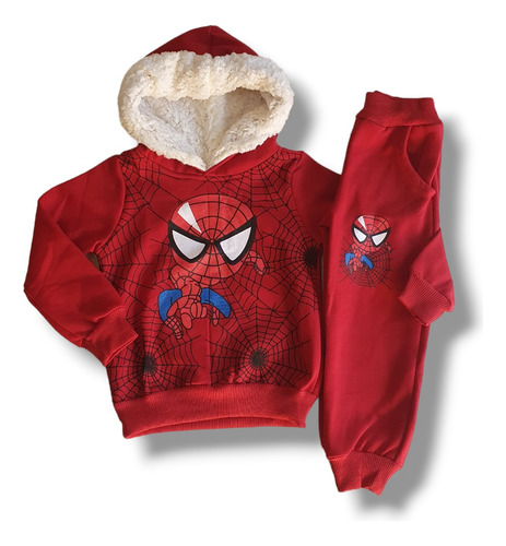 Conjunto Moletom Flanelado Infantil Frio Personagem Capuz