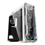 Gabinete Gamer Branco Atx Pc Top Com 3 Fan Rgb Acrilico 