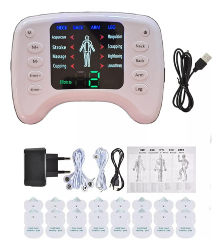 Aparelho Tens Eletrochoque Fisioterapia 16 Eletrodos