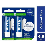 Protector Labial X 2u Nivea Labello Original Care Invisible