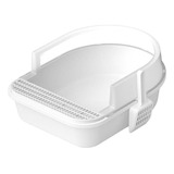 Caja De Arena Para Gatos, Antisalpicaduras, Inodoro Blanco L