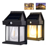 Lámpara De Pared Solar Para Exteriores, Led, Colonial, Vintage, Color Negro, 3,7 V