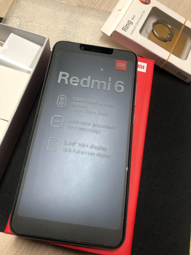 Xiaomi Redmi 6 Dual Sim Gris Oscuro 4 Gb Ram 64 Gb Rom Camara Dual Huella Dactilar Bumper Anillo