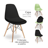 Capa Para Cadeira Eames Eiffel Com Almofada Suede Preto