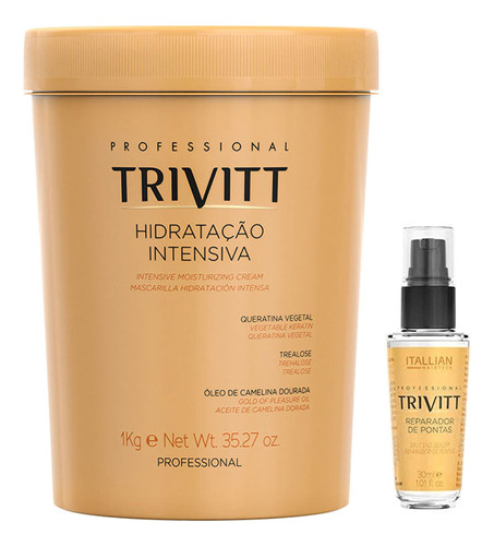 Kit Hidratação Intensiva 1kg + Reparador De Pontas | Trivitt