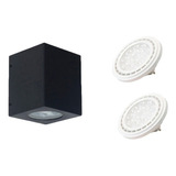 Aplique Pared Bidireccional Ar111 Monaco + 2 Lampara Led 15w