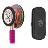 Littmann Classic 3 Rosa Rainbow + Estuche Negro + Grabado