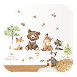 Vinilo Decorativo Infantil Animales Acuarela Bosque Encanto