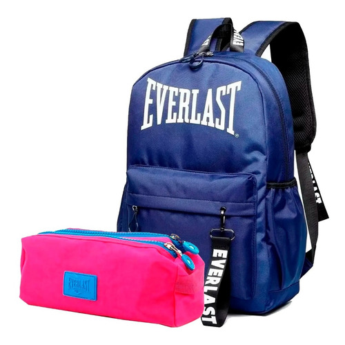 Mochila Escolar Primaria Secundaria + Cartuchera Everlast