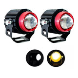 2 Faros Hiper Led Ojo Aguila Blanco Amarillo Estrobo