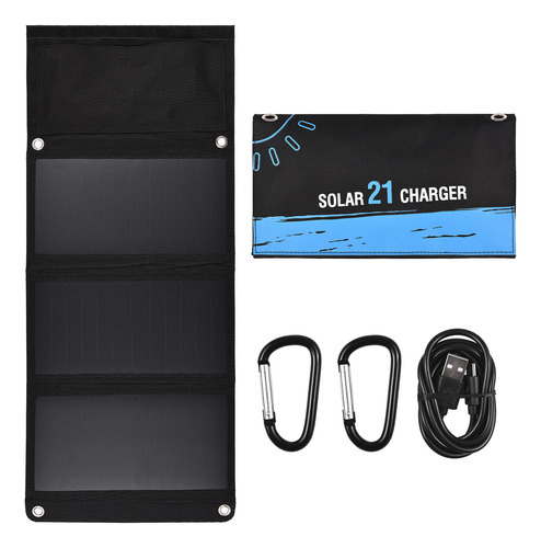 Placa De Carga Cargador Solar 21w/28w Ipx5 Usb/type-c Campin