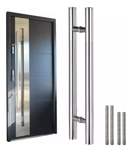 Jaladera Acero Inoxidable Tipo H Puerta Cristal 100cm-satín