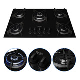 Cooktop 5 Bocas Com Mega E Tripla Chama Turbo Glass Dako