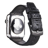 Pulseira Couro Carbon Para Apple Watch 7 45mm Series 7