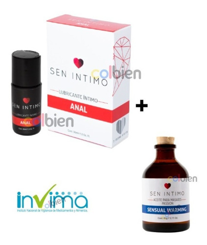 Lubricante Anal 30ml Y Aceite Pasion Masaje 60ml Con Invima