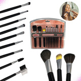 02 Kit Pincel Maquiagem Profissional Sereia 12pçs Make Up