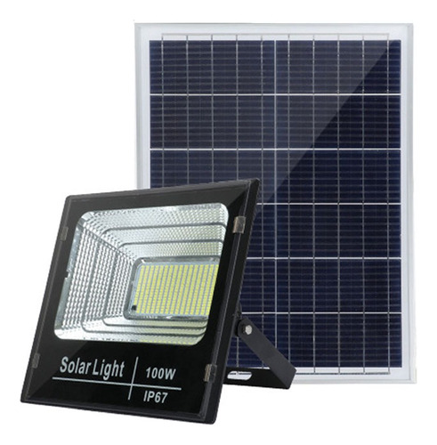 Lámpara Solar Recargable 100w Impermeable Luz Pared Jardin