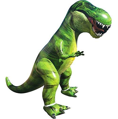 Dinosaurio Inflablet-rex Verde Para Fiesta Y Piscina 1.57m