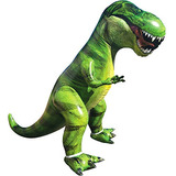 Dinosaurio Inflablet-rex Verde Para Fiesta Y Piscina 1.57m
