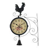 Youmu Reloj De Pared De Dos Cara, Reloj De Estación Vintage