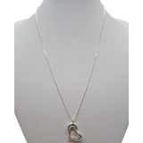 Cadena Collar Con Colgante Corazón Mujer Plata 925