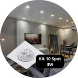Kit 10pçs Spot 3w Quadrado Direcional Sanca Cor Branco Frio