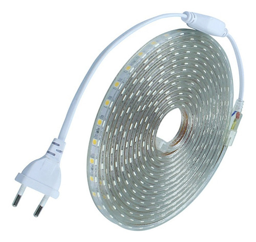 7m Fita De Led Chata Branco Quente + 1 Conector Sanca Natal