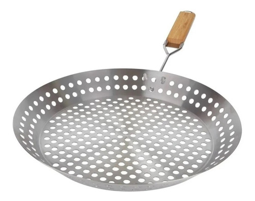 Panela Frigideira Grelhar Em Churrasqueira Inox 30cm - Mor