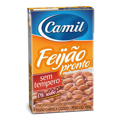 Feijão Carioca Pronto sem Tempero Camil Caixa 490g | MercadoLivre