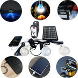 Kit Sistema Solar + Carregador + 3 Lampadas Energia P/barcos