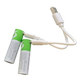 Kit 2 Pilhas Aa Recarregaveis Usb Simultaneas 1,5v 2600mwh